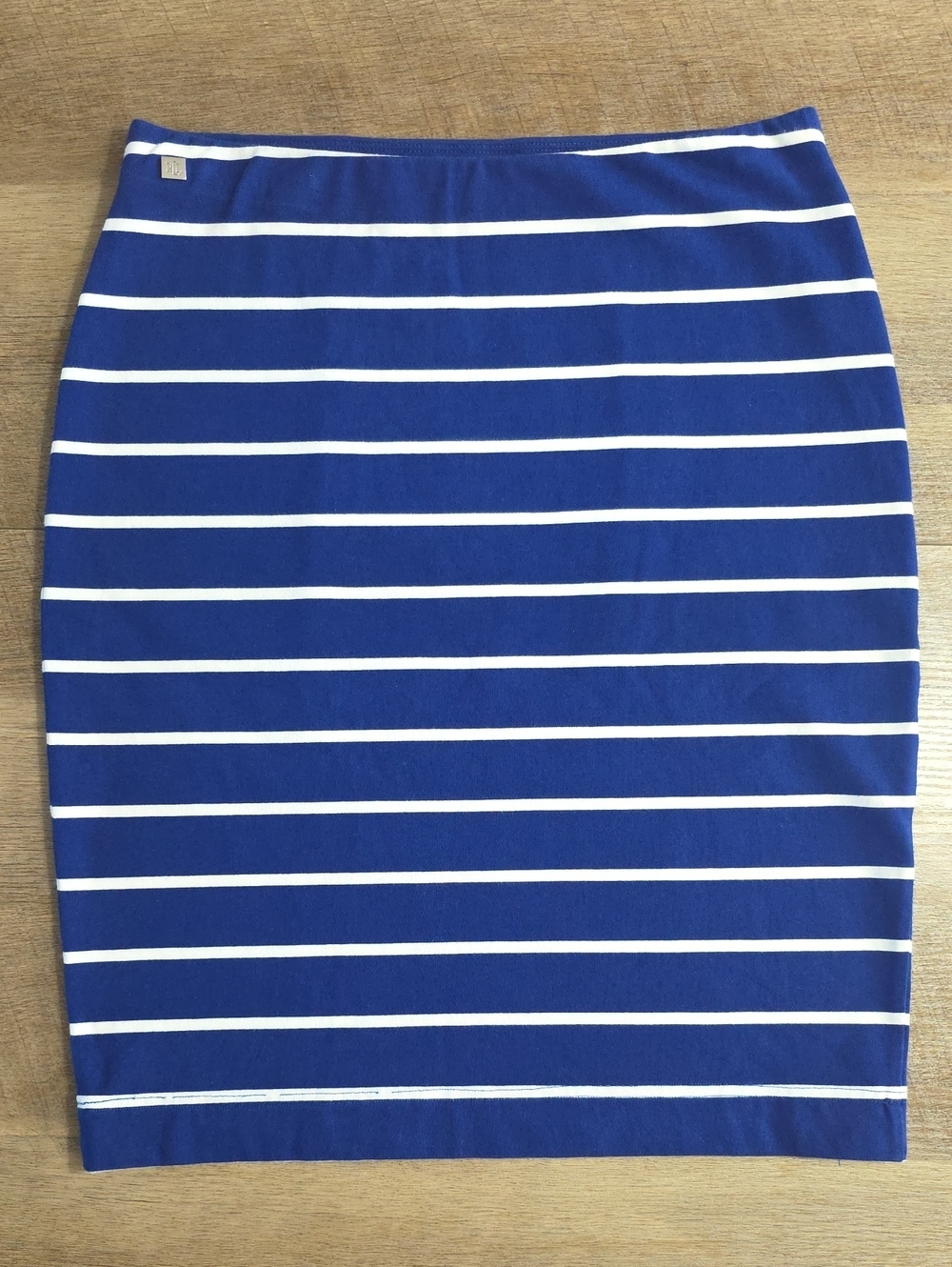 Lauren Ralph Lauren- Blue & White Striped Pencil Skirt. Size S